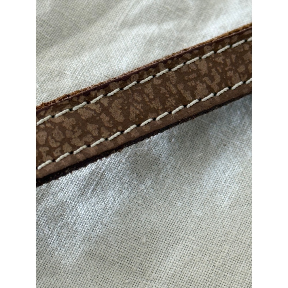 Leather Dog Leash OS Brown Classic Contrast Stitching Pet Accessory - Picture 5 of 5
